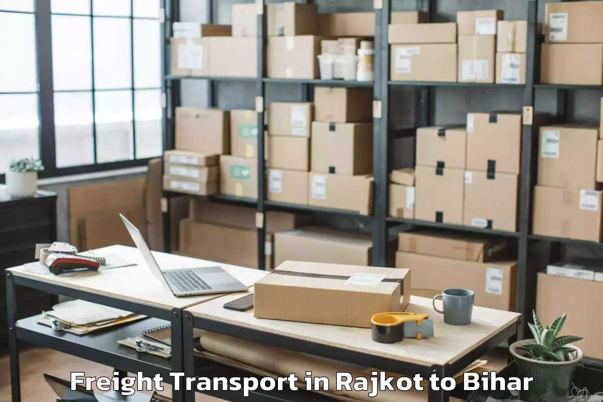 Trusted Rajkot to Akorhi Gola Freight Transport